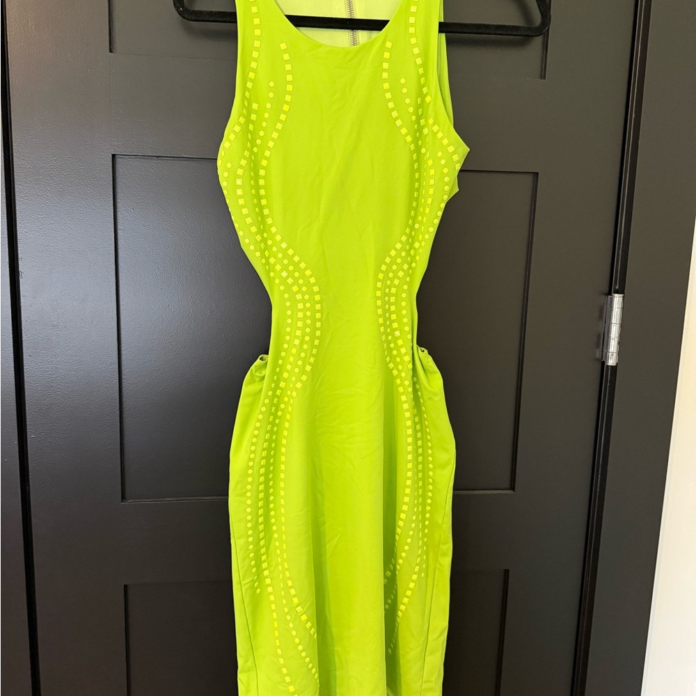 bebe Neon Green Midi Dress